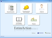 Écran d'accueil du logiciel EstimAction